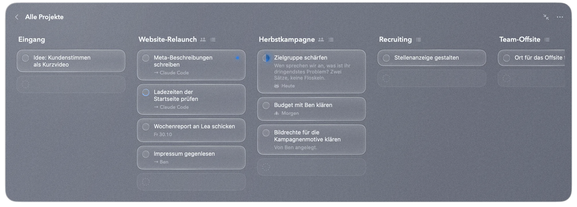 Alles auf einen Blick